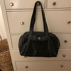 Black Leather Lululemon Gym Bag